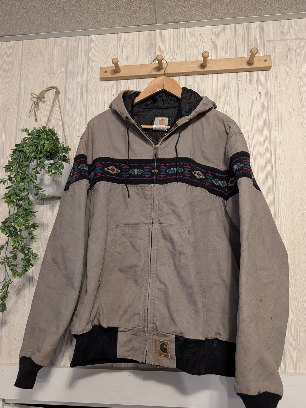 Vintage Carhartt Aztec Work Coat rare XL